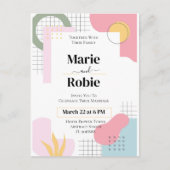 Colorful Abstract Memphis Wedding Briefkaart (Voorkant)