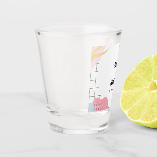 Colorful Abstract Memphis Wedding Shot Glas (Links)