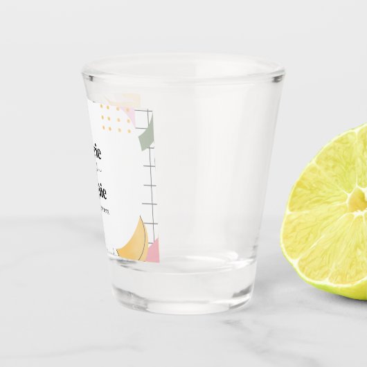 Colorful Abstract Memphis Wedding Shot Glas (Rechts)