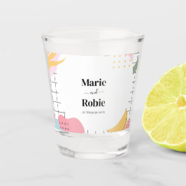 Colorful Abstract Memphis Wedding Shot Glas