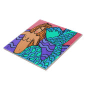 Colorful Abstract Mermaid Art Tegeltje (Zijkant)