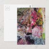 Colorful abstract mixed media collage briefkaart (Voorkant / Achterkant)