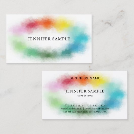 Colorful Abstract Modern Elegant Professional Visitekaartje (Voorkant / Achterkant)