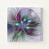 Colorful Abstract Modern Fractal Art Flower Name Notitieboek (Achterkant)