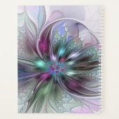 Colorful Abstract Modern Fractal Art Flower Name Planner (Achterkant)