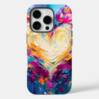 Colorful Abstract Modern Love Heart iPhone 16 Pro Hoesje