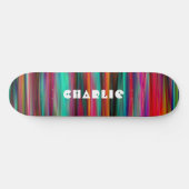 Colorful Abstract Modern Stripes Custom Name Persoonlijk Skateboard (Horizontaal)
