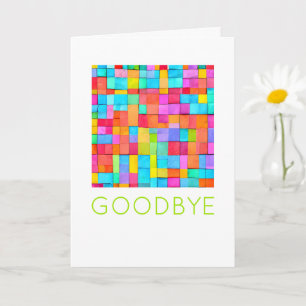 Colorful Abstract Moderne Art GOODBYE-Kaart Kaart