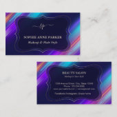 Colorful Abstract Monogram Professional Makeup  Visitekaartje (Voorkant / Achterkant)