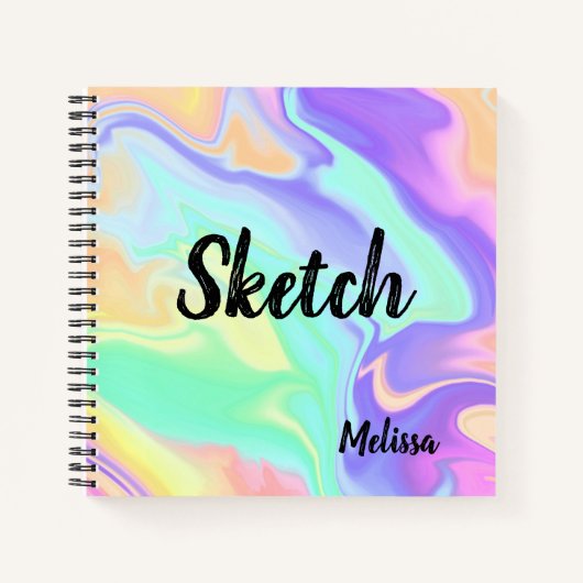 Colorful Abstract Monogram Sketchbook Notitieboek (Voorkant)