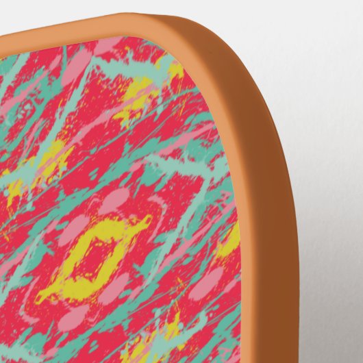 Colorful Abstract Monogrammed Pickleball Paddle (Links Detail)