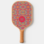 Colorful Abstract Monogrammed Pickleball Paddle (Achterkant)