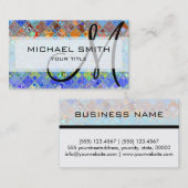 Colorful Abstract mosaic Custom Monogram #2 Visitekaartje (Voorkant / Achterkant)