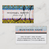 Colorful Abstract mosaic Custom Monogram #5 Visitekaartje (Voorkant / Achterkant)