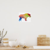 Colorful abstract Mountain Goat silhouette Poster (Keuken)