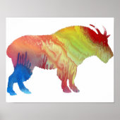 Colorful abstract Mountain Goat silhouette Poster (Voorkant)