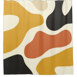 colorful Abstract mustard Black And White Douchegordijn