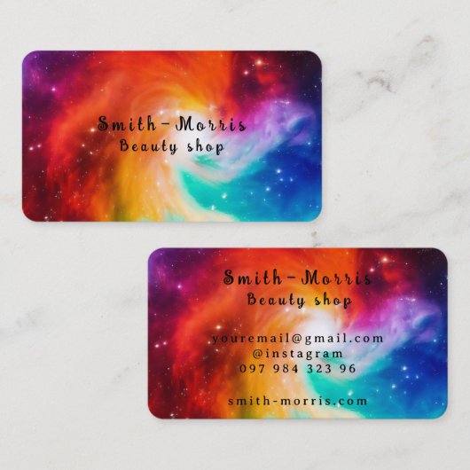 Colorful abstract nebula visitekaartje (Voorkant / Achterkant)