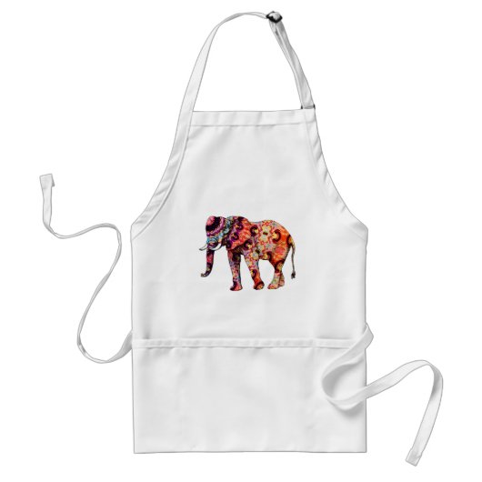 Colorful Abstract olifant Collage Standaard Schort (Voorkant)