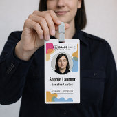 Colorful Abstract Organic Wave Employee Photo ID Badge
