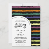 Colorful abstract patroon chic Wedding Invitation Kaart (Voorkant)
