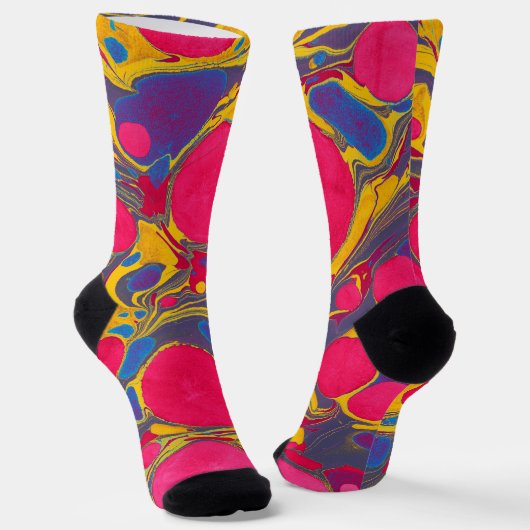 Colorful Abstract Pattern Crew Sock Sokken (Gebogen)