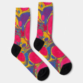 Colorful Abstract Pattern Crew Sock Sokken (Rechts)