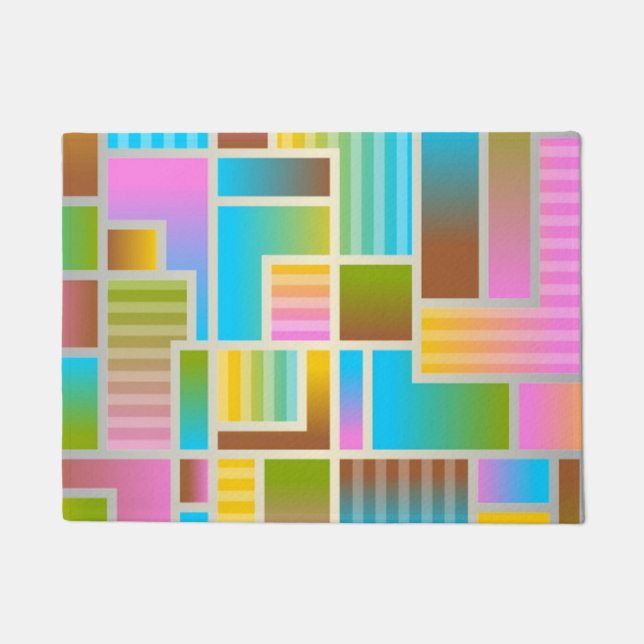 COLORFUL ABSTRACT PATTERN DEURMAT (Voorkant)