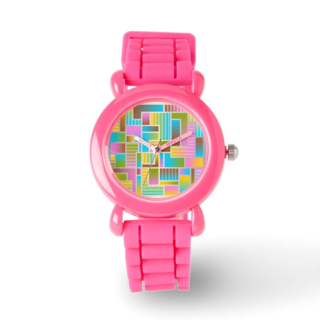 COLORFUL ABSTRACT PATTERN HORLOGE (Voorkant)