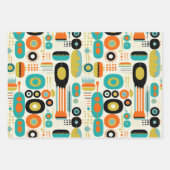 Colorful Abstract Pattern RETRO Mid Century Modern Inpakpapier Vel (Voorkant 3)
