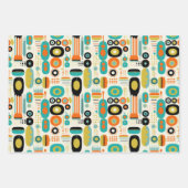 Colorful Abstract Pattern RETRO Mid Century Modern Inpakpapier Vel (Voorkant 2)