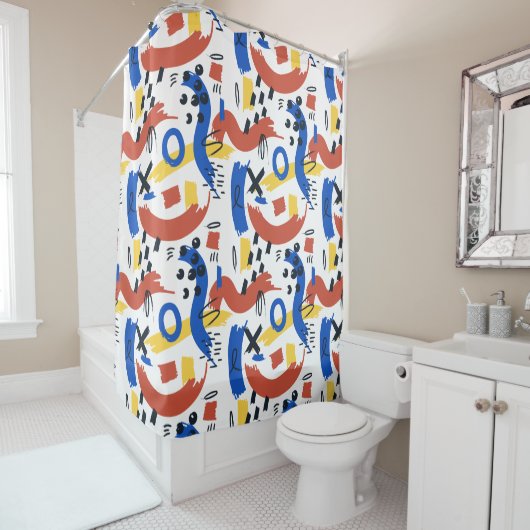 Colorful Abstract Pattern Shower Curtain Douchegordijn (In situ)