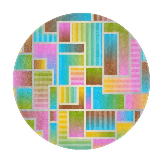 COLORFUL ABSTRACT PATTERN SNIJPLANK (Voorkant)