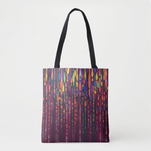 Colorful Abstract Pattern Tote Bag with Geometric (Voorkant)