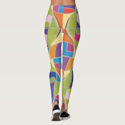 Colorful Abstract Patterned Leggings (Achterkant)