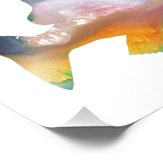 Colorful abstract Perch silhouette Foto Afdruk (Hoek)