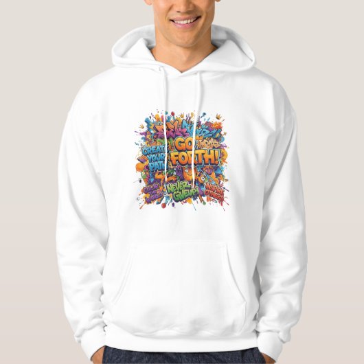 Colorful Abstract Pop Art Men's Hoodie (Voorkant)