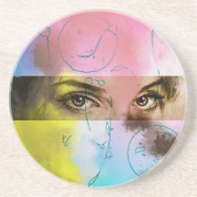 Colorful Abstract Pop Art, SandStone Onderzetter