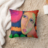 Colorful Abstract portret van een vrouw Kussen (Deken)