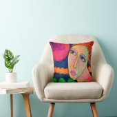Colorful Abstract portret van een vrouw Kussen (Stoel)