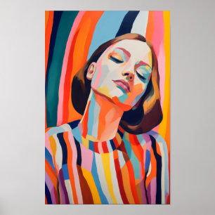 Colorful Abstract portret van een vrouw Poster