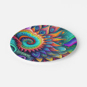 Colorful Abstract Psychedelic Beauful Flower Papieren Bordje (Gekanteld)