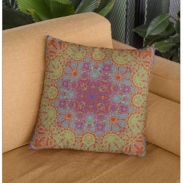 Colorful Abstract Psychedelic Floral Pattern Kussen