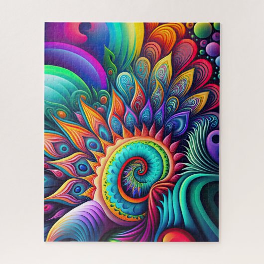 Colorful Abstract Psychedelic Flower Legpuzzel (Verticaal)