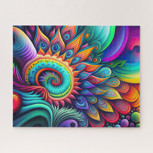 Colorful Abstract Psychedelic Flower Legpuzzel