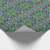 Colorful Abstract Psychedelic Kaleidoscope Patroon Cadeaupapier (Hoek)