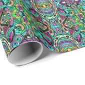 Colorful Abstract Psychedelic Kaleidoscope Patroon Cadeaupapier (Rol Hoek)