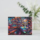 Colorful Abstract Psychedelic Metaphysical Spirit Briefkaart (Staand voorkant)
