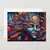 Colorful Abstract Psychedelic Metaphysical Spirit Briefkaart (Voorkant / Achterkant)
