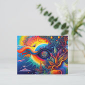 Colorful Abstract Psychedelic Seing Eye Spirit Briefkaart (Staand voorkant)